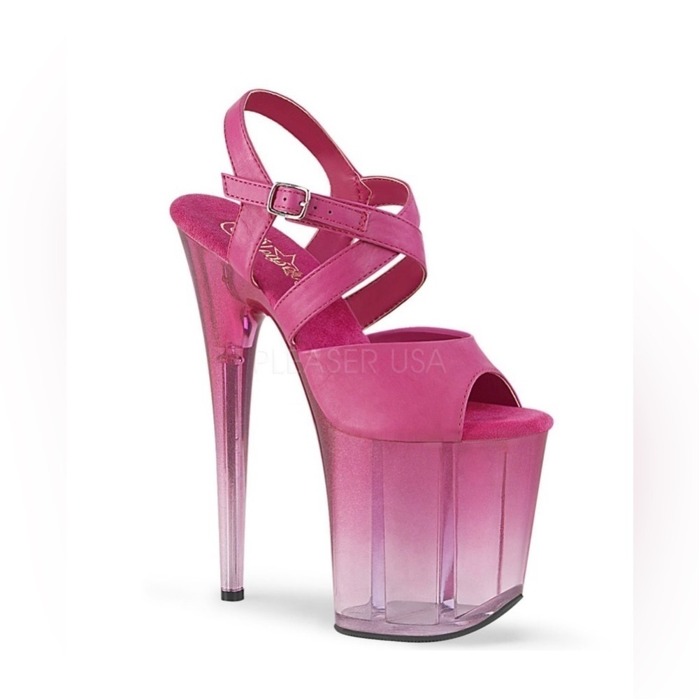 🦋B2G1🦋PLEASER 8" Heel 4" Platform Peep Toe Criss Cross Stiletto Sandals FLAM822T